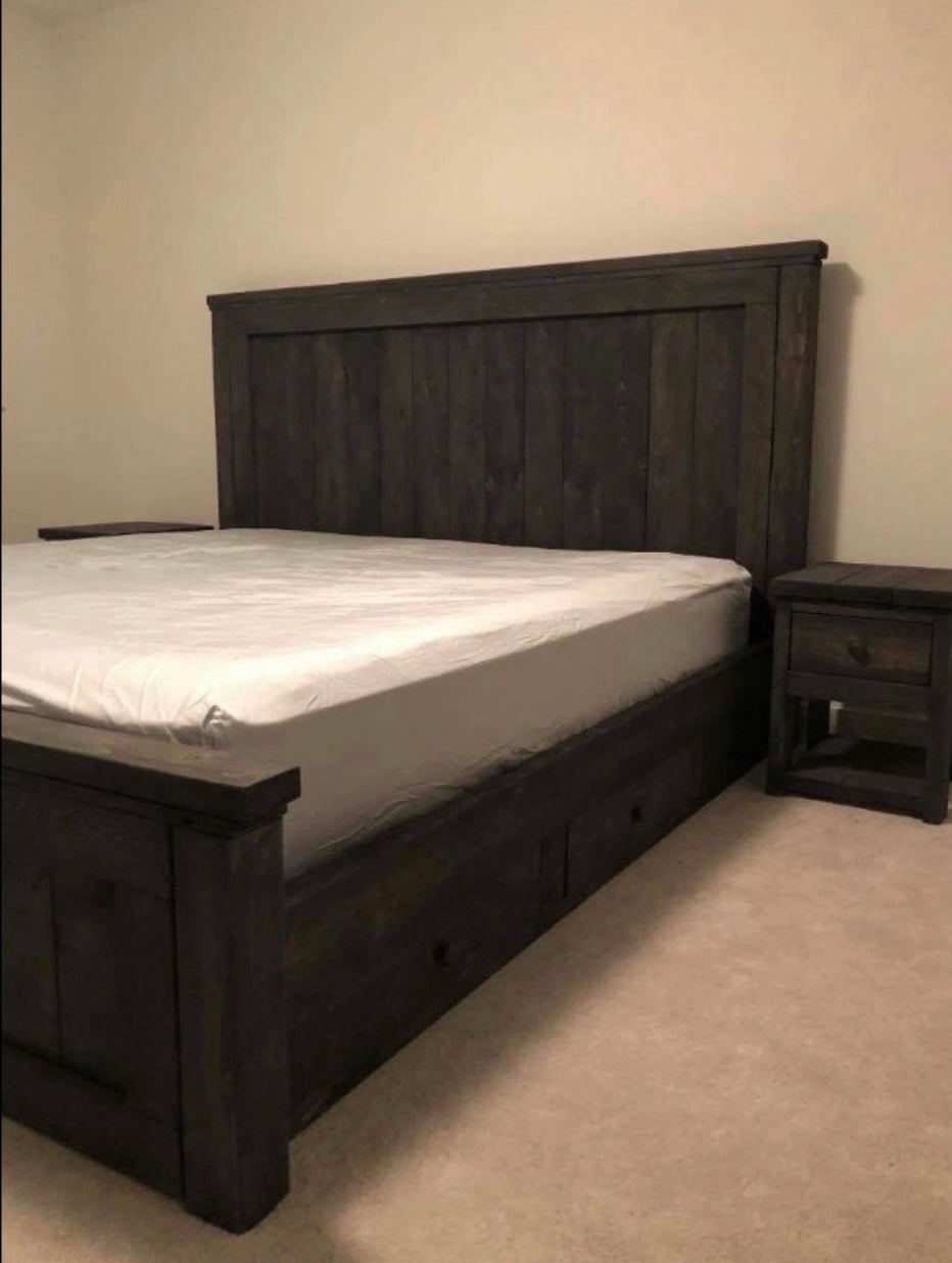 Custom Lodge Style Storage Bed frame