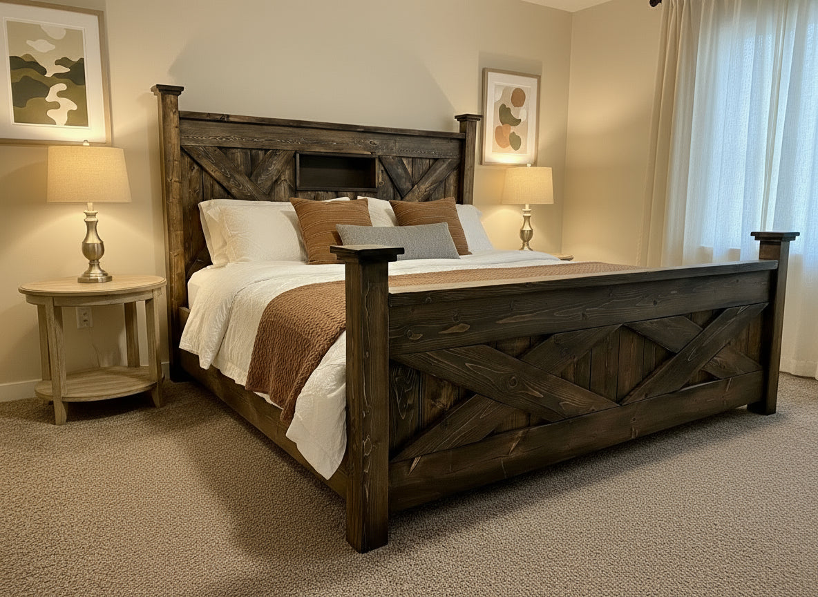 Custom Heritage "X" Storage Bed frame