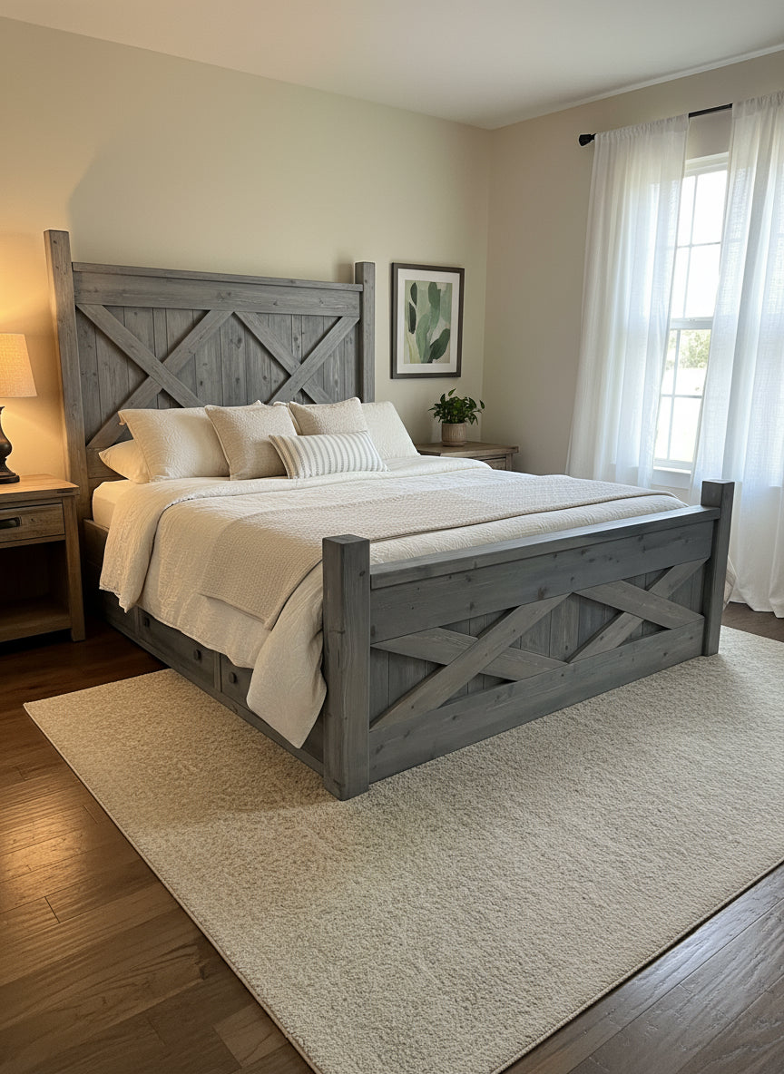 Custom Heritage "X" Storage Bed frame