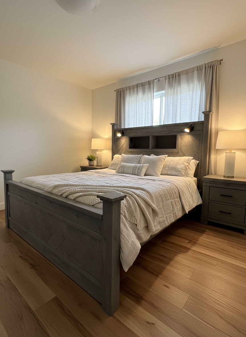 Headboard Cubbies (with or without) USB/Power Outlets or Headboard Lighting