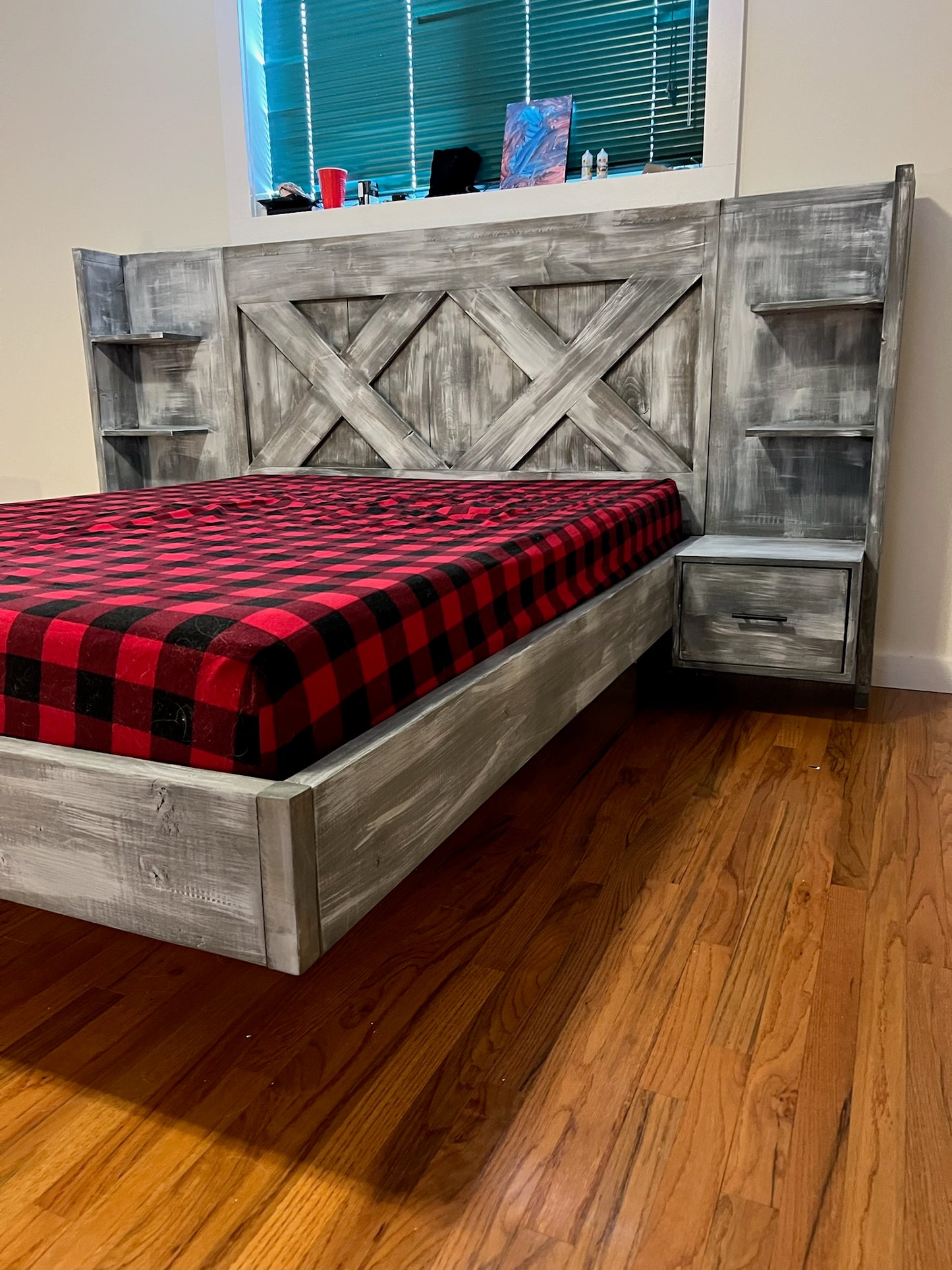 Custom Driftwood Floating Bed frame