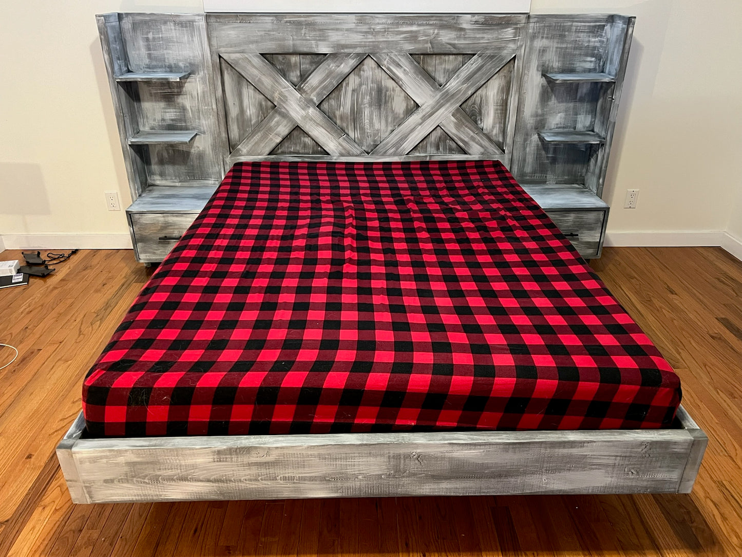 Custom Driftwood Floating Bed frame