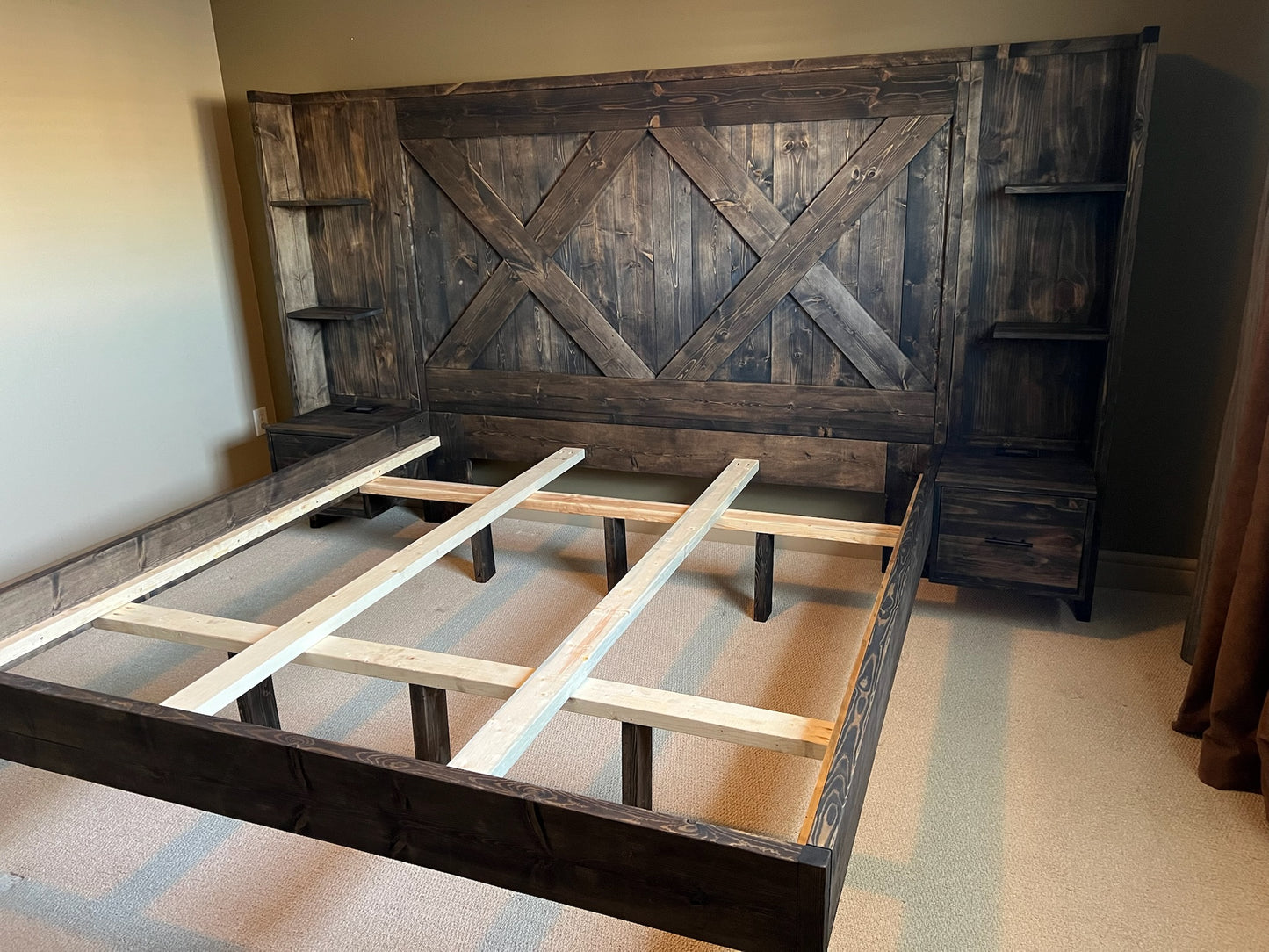 Custom Driftwood Floating Bed frame