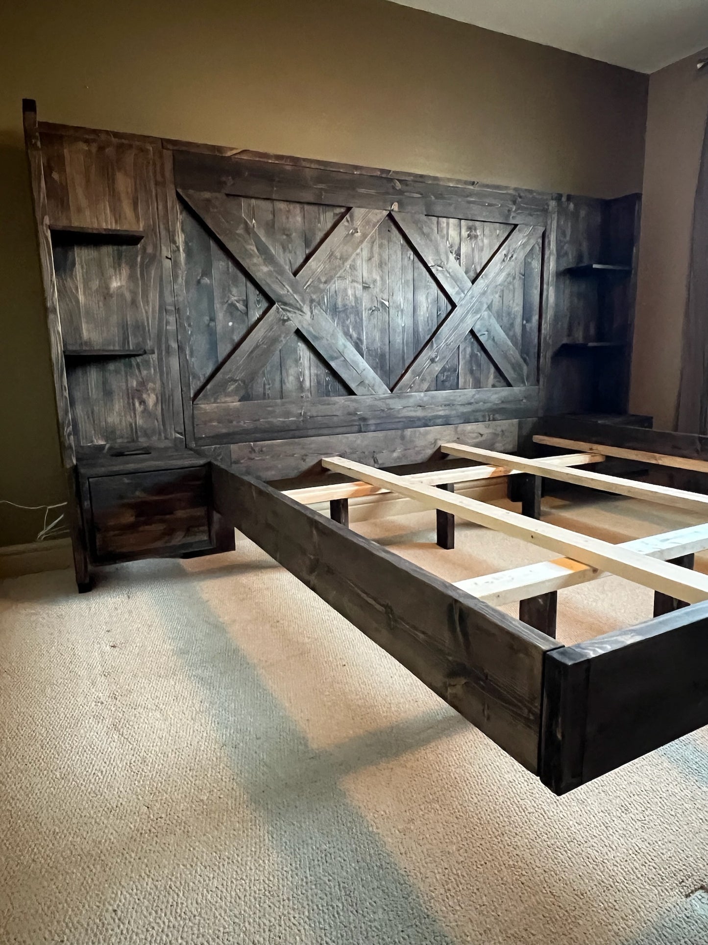 Custom Driftwood Floating Bed frame