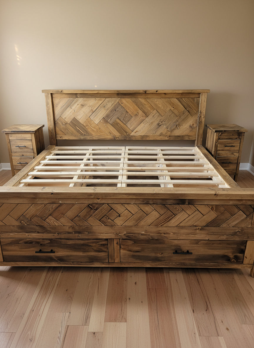 Custom Timberweave Storage Bed frame