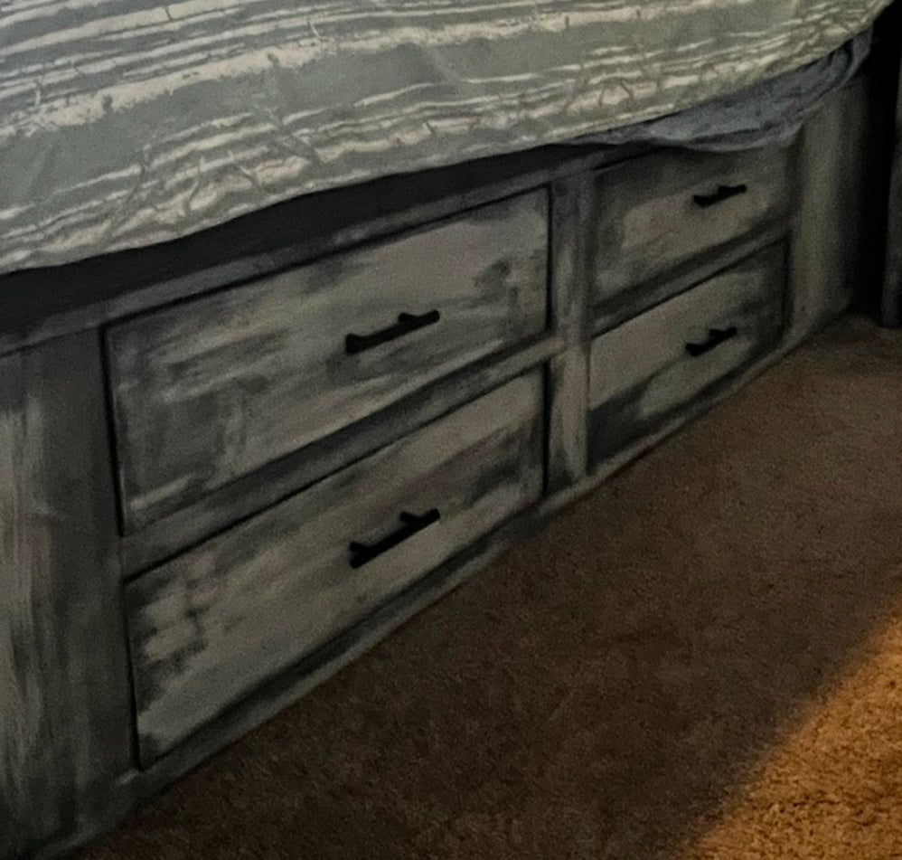 Custom Lodge Style Storage Bed frame