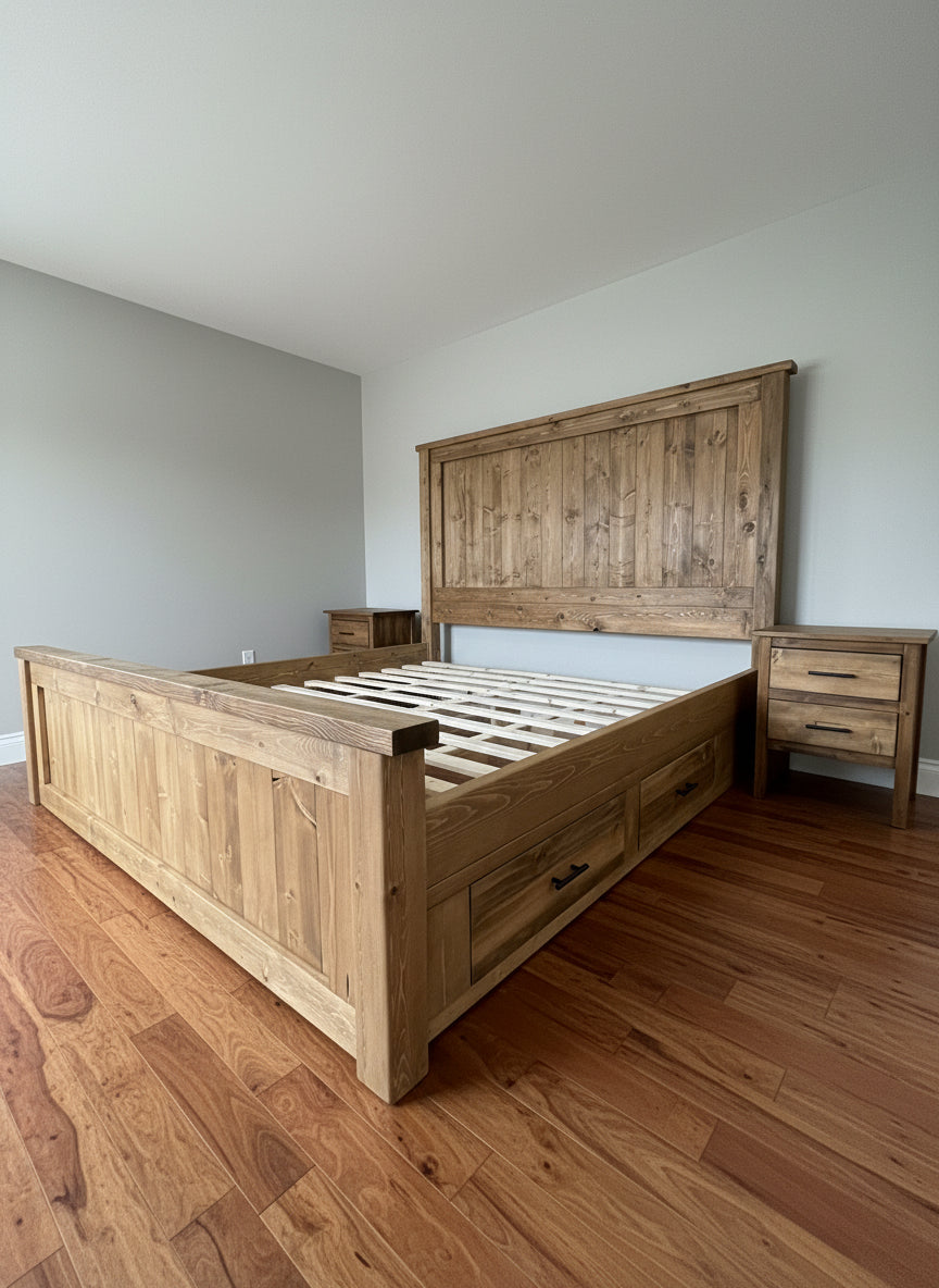 Custom Lodge Style Storage Bed frame